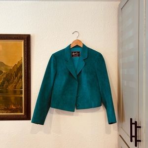 Suede teal blazer, vintage